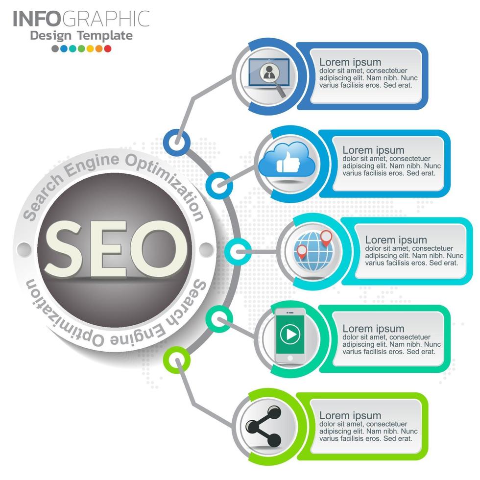 SEO digital marketing concept with icons. vector