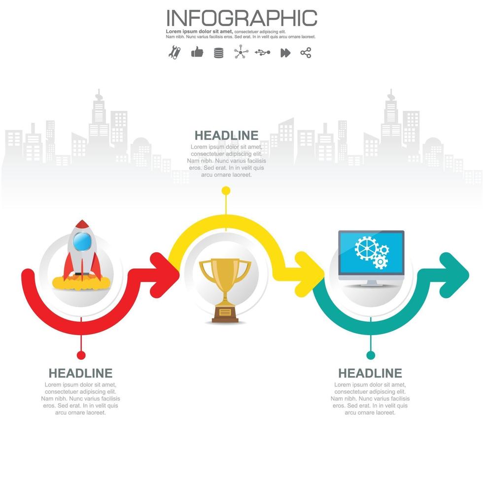 Business Infographic template with 3 options or steps. vector