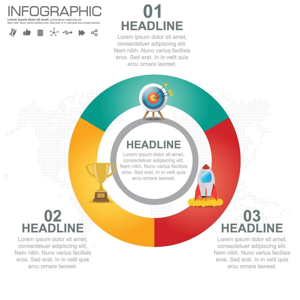 Business Infographic template with 3 options or steps. vector