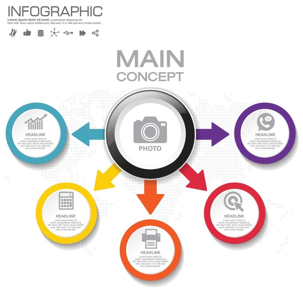 Business Infographic template with 5 options or steps. vector