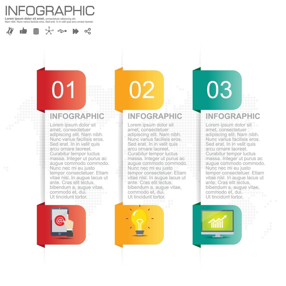 Business Infographic template with 3 options or steps. vector