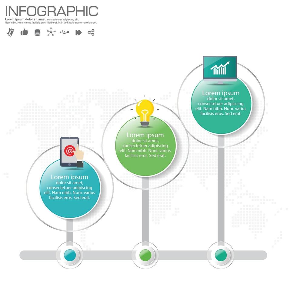 Business Infographic template with 3 options or steps. vector
