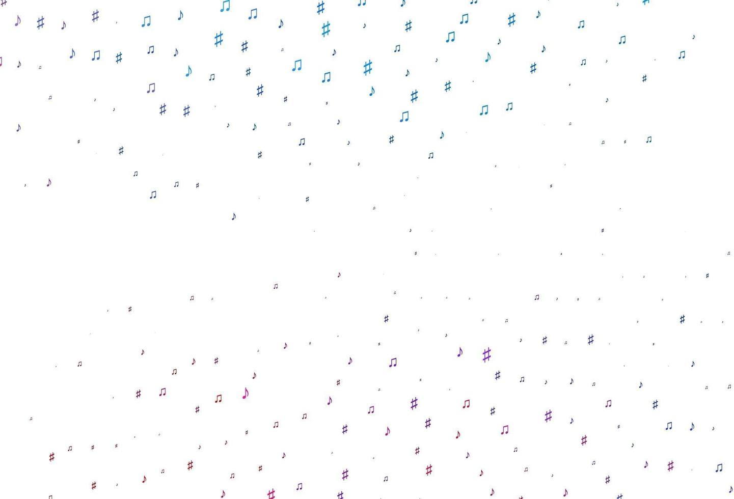 Light Blue, Red vector template with musical symbols.