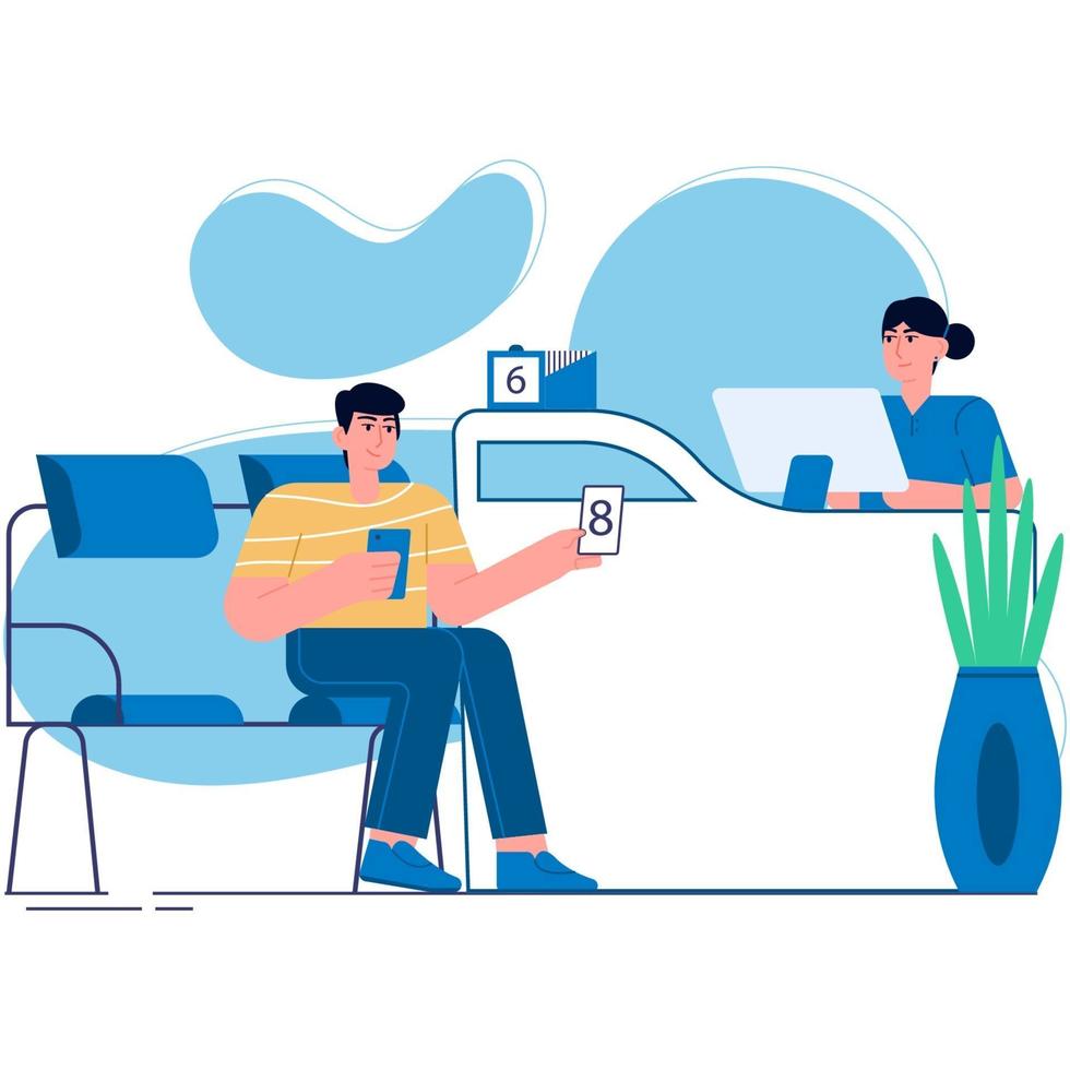 Waiting room flat illustration vector