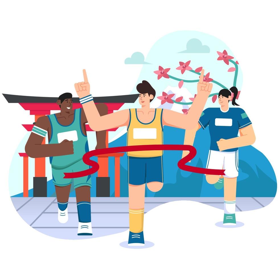 gran inauguración de tokio ilustración plana vector