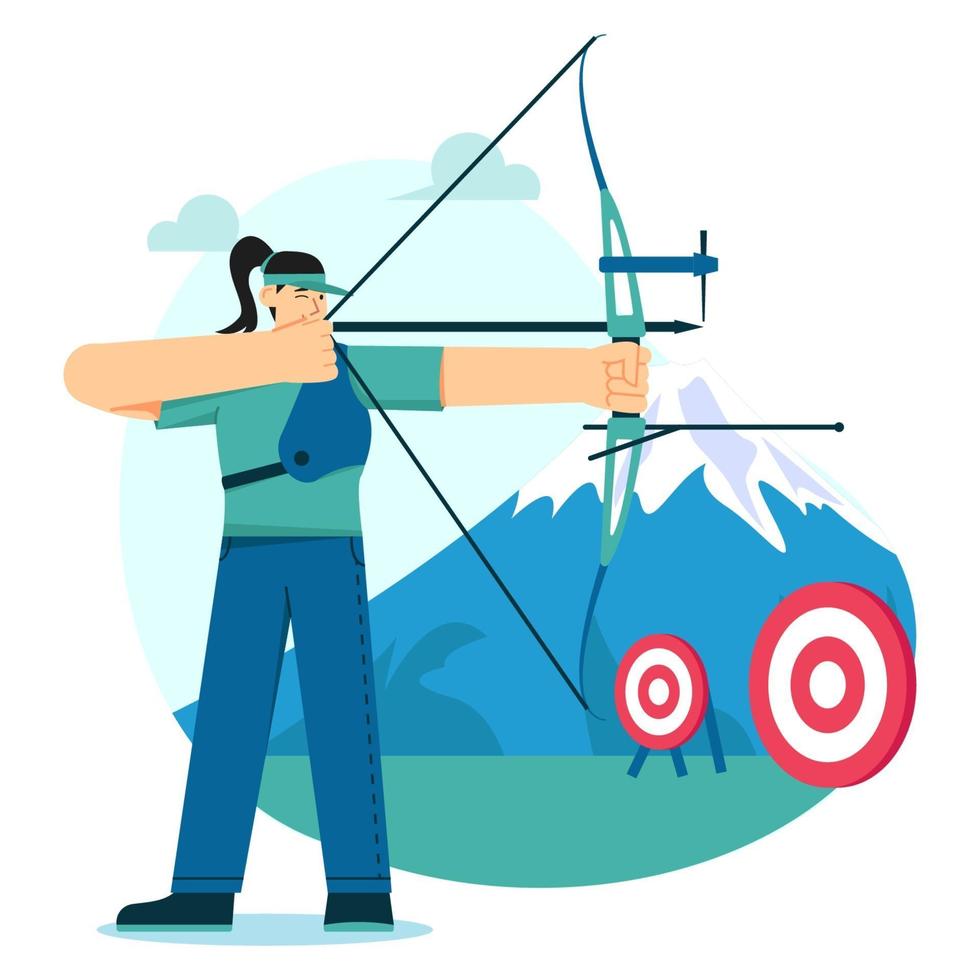 archery flat illustration vector