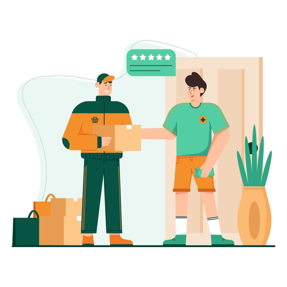 Cash on delivery flat illustration vector