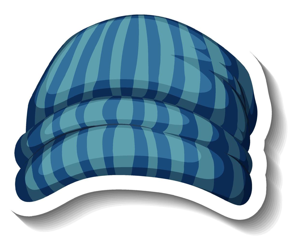 A sticker template with a blue beanie hat isolated vector