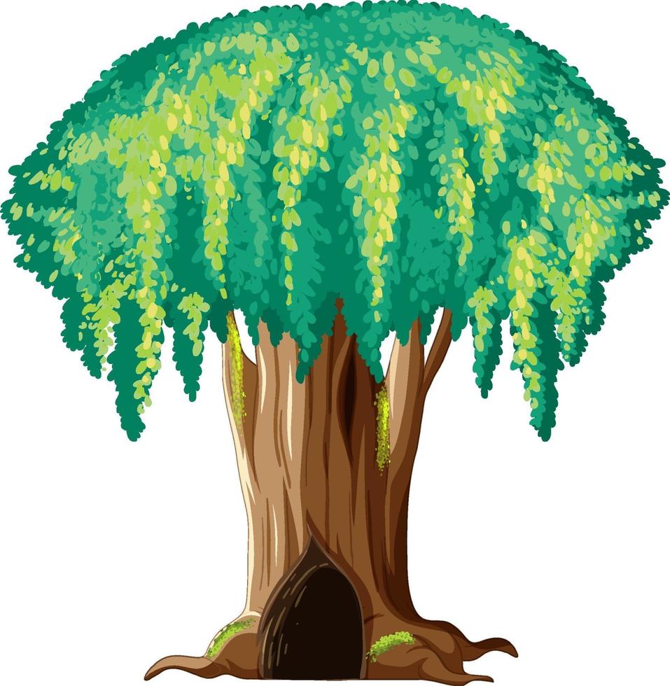 árbol enorme de fantasía sobre fondo blanco vector