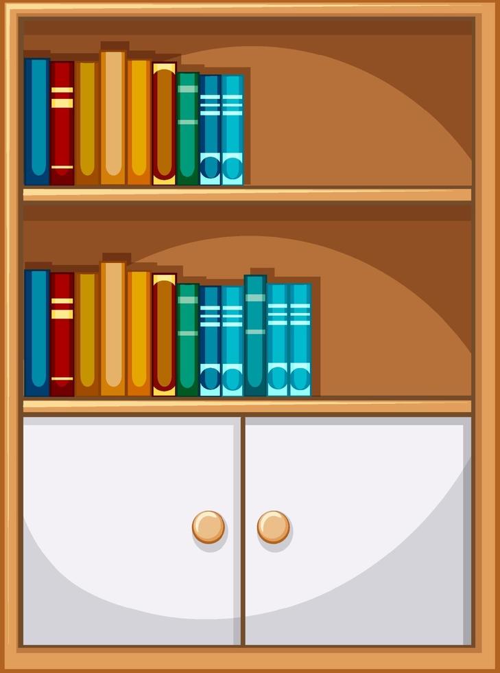 Bookcase with books and cabinet vector