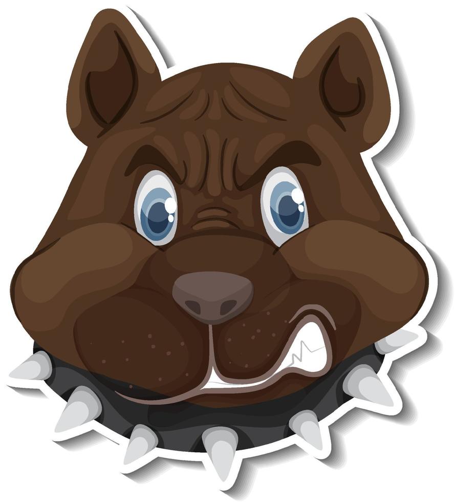 A sticker template of dog cartoon character vector