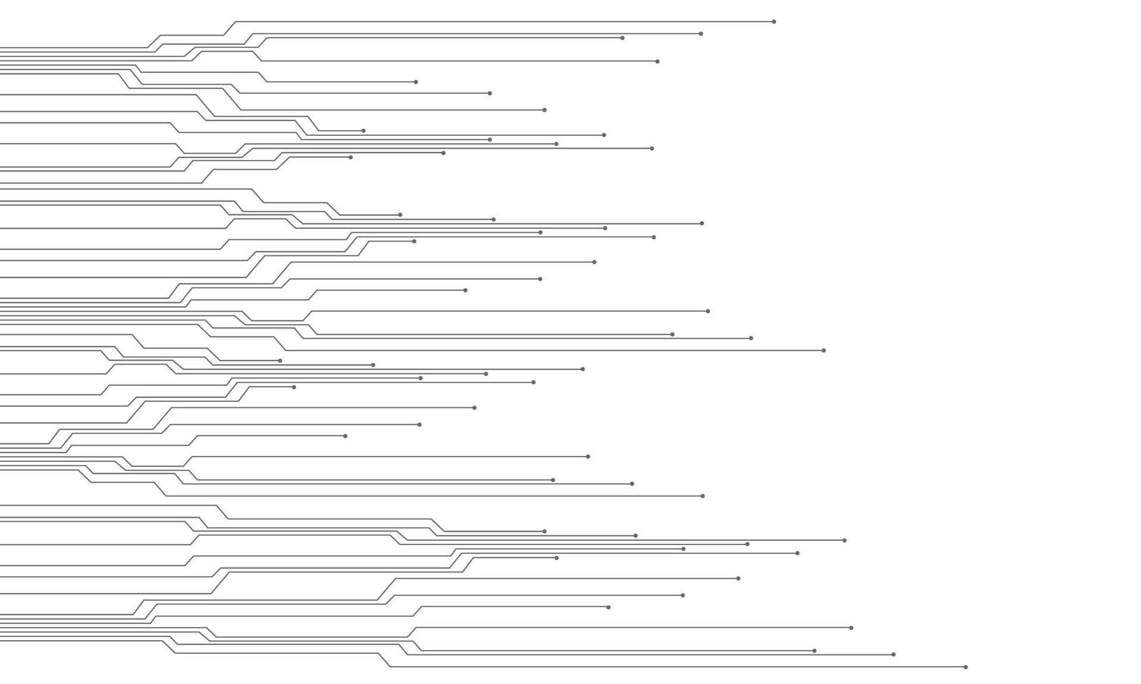 Black line print circuit cyber technology on white futuristic vector