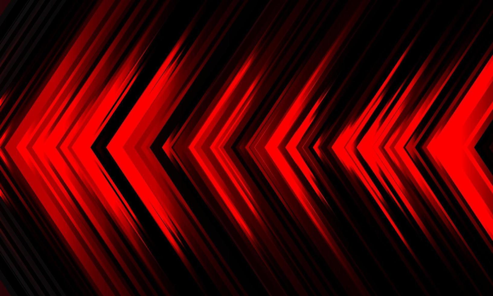 Abstract red light arrow direction speed power on black technology vector