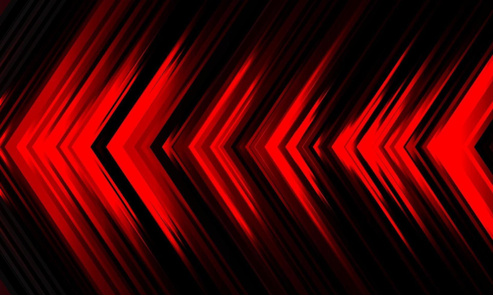 Abstract red light arrow direction speed power on black technology vector