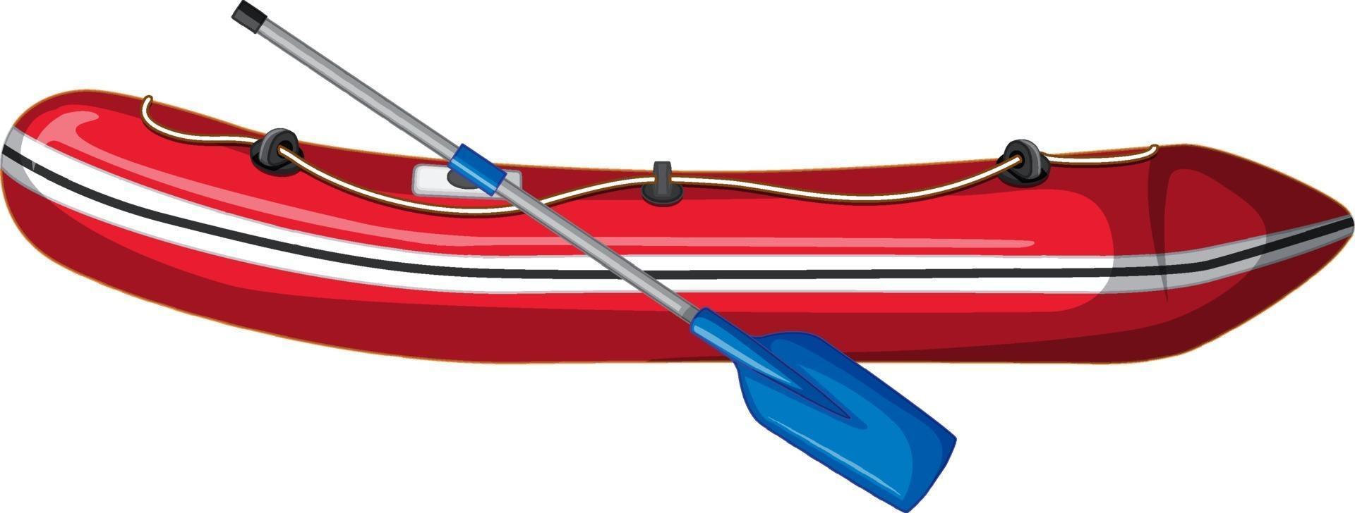 Inflatable boat with oars on white background vector