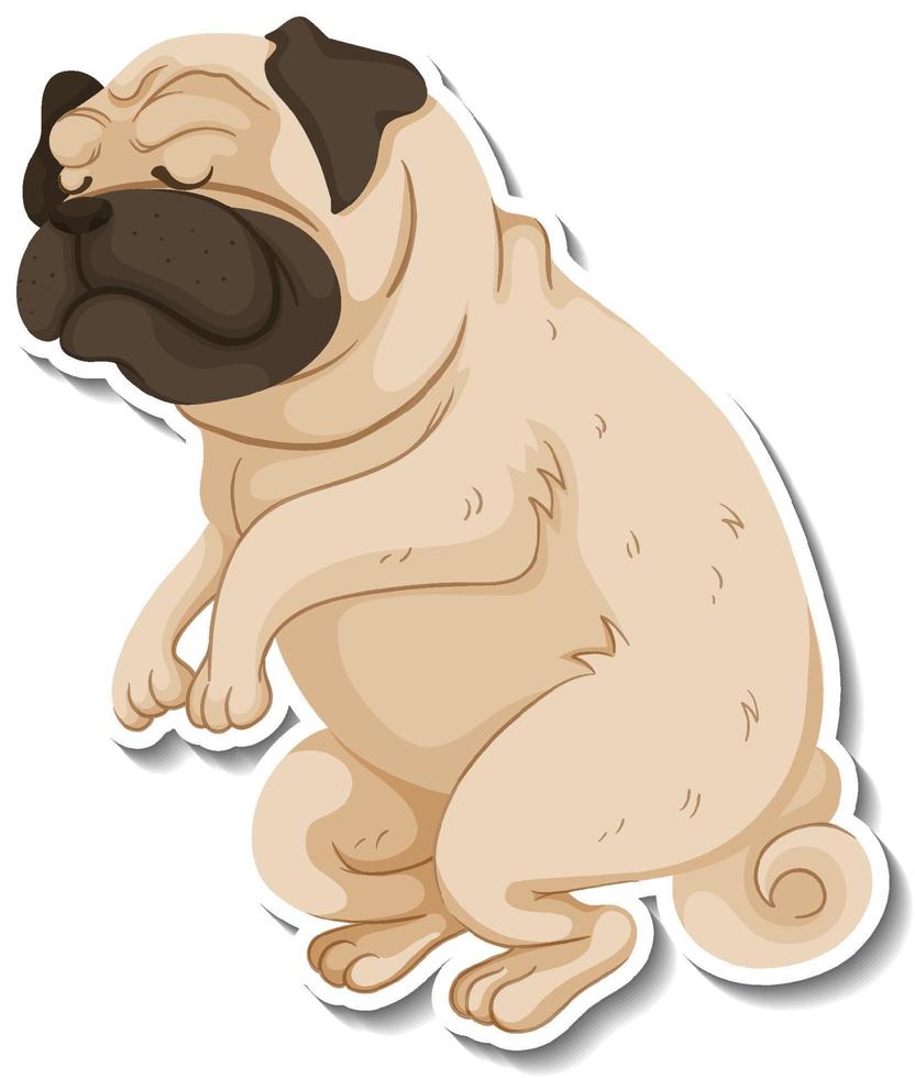 A sticker template of dog cartoon character vector