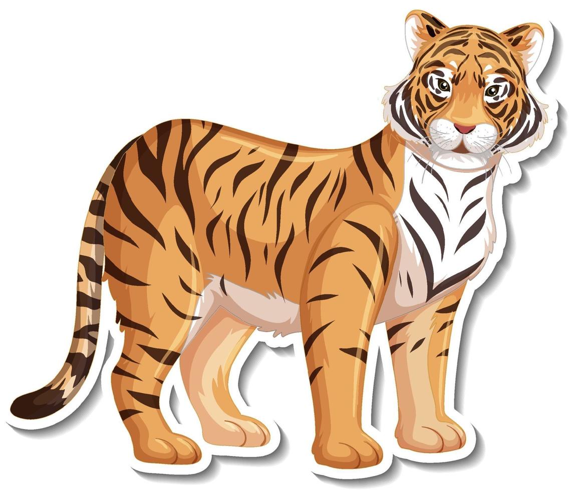 una plantilla de pegatina del personaje de dibujos animados de tigre  3274671 Vector en Vecteezy