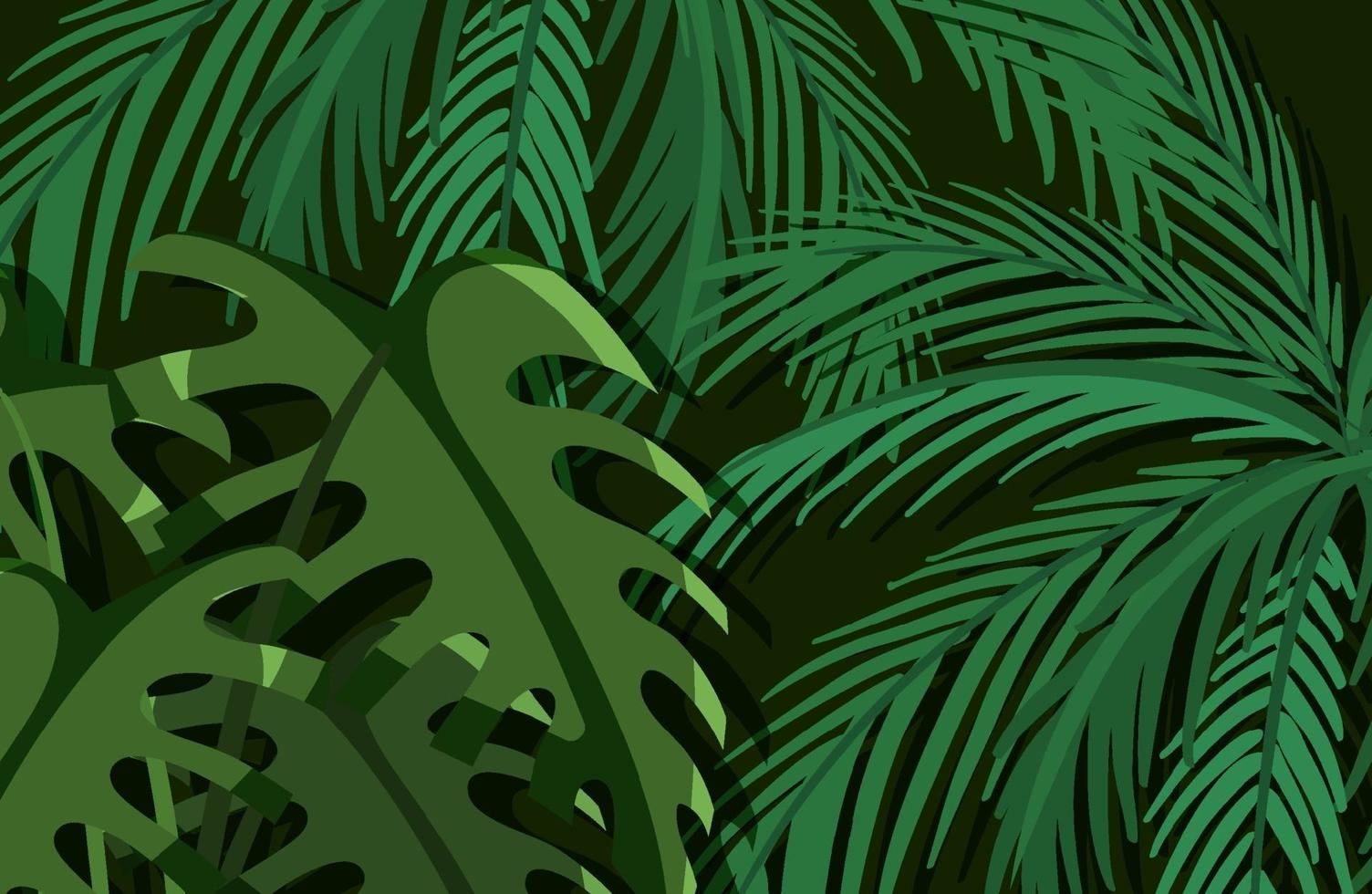 Green tropical leaves background vector