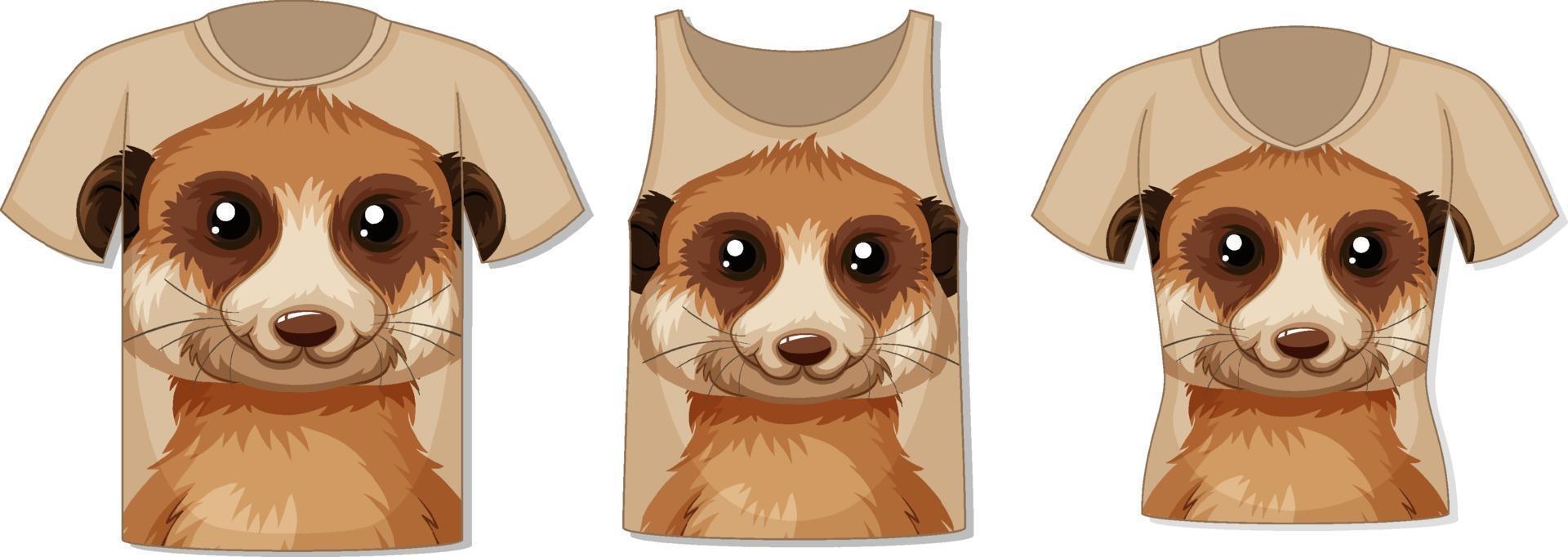 Front of t-shirt with meerkat template vector