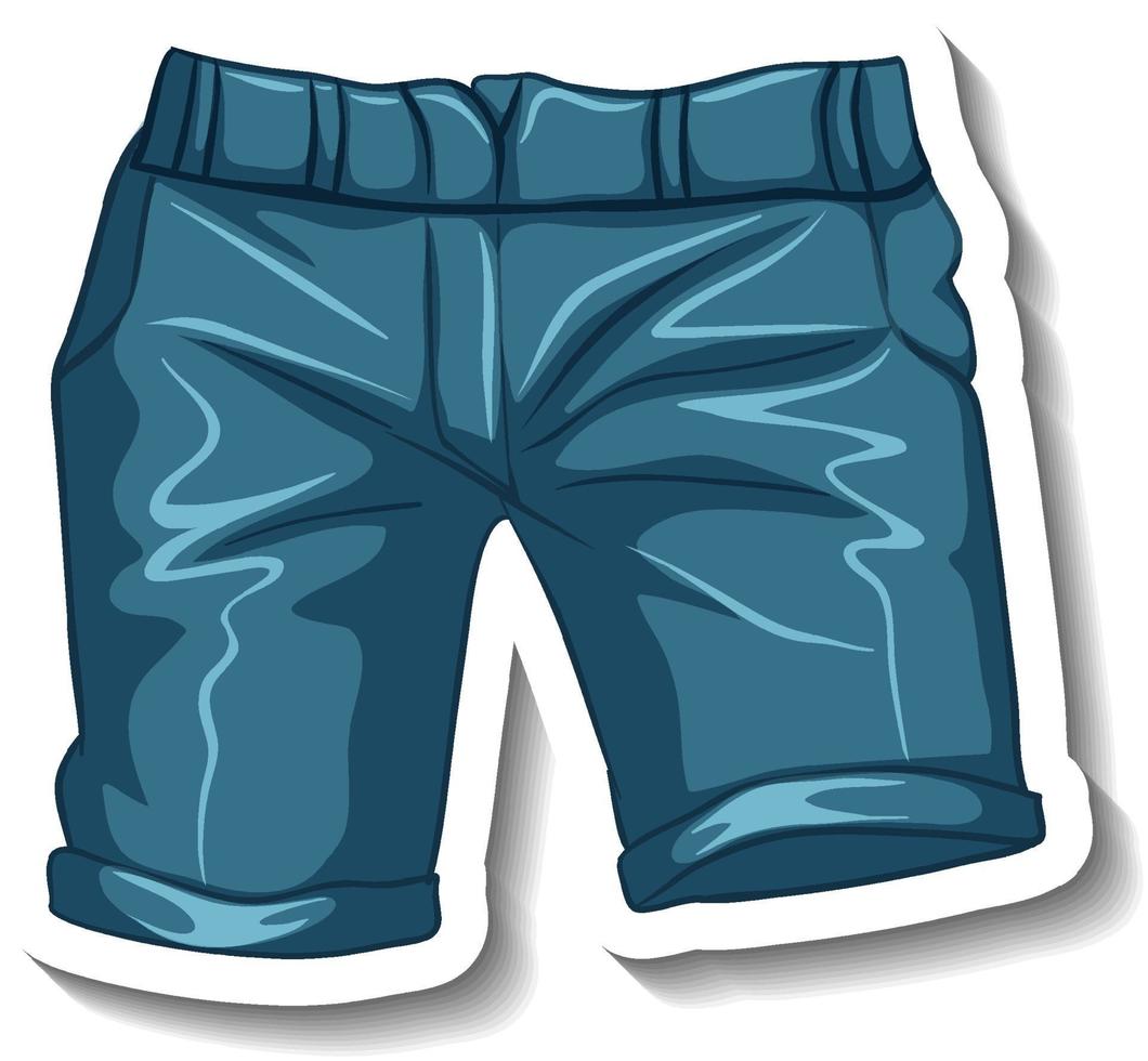 A sticker template with a casual shorts isolated vector