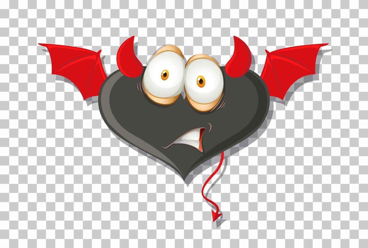 Heart shape devil with facial expression vector