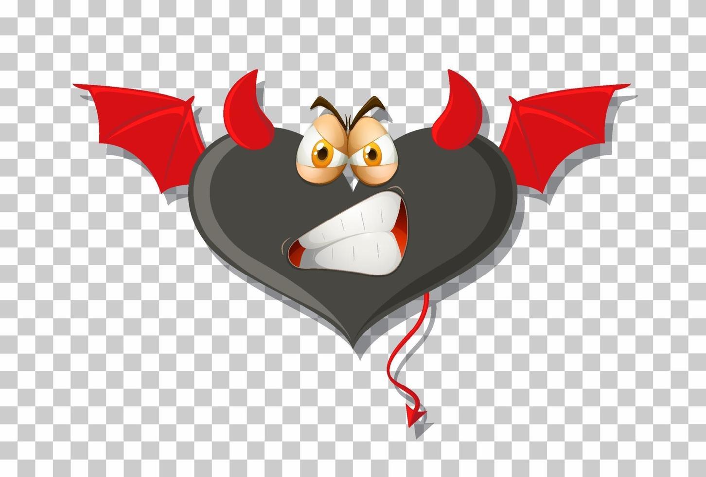 Heart shape devil with facial expression vector