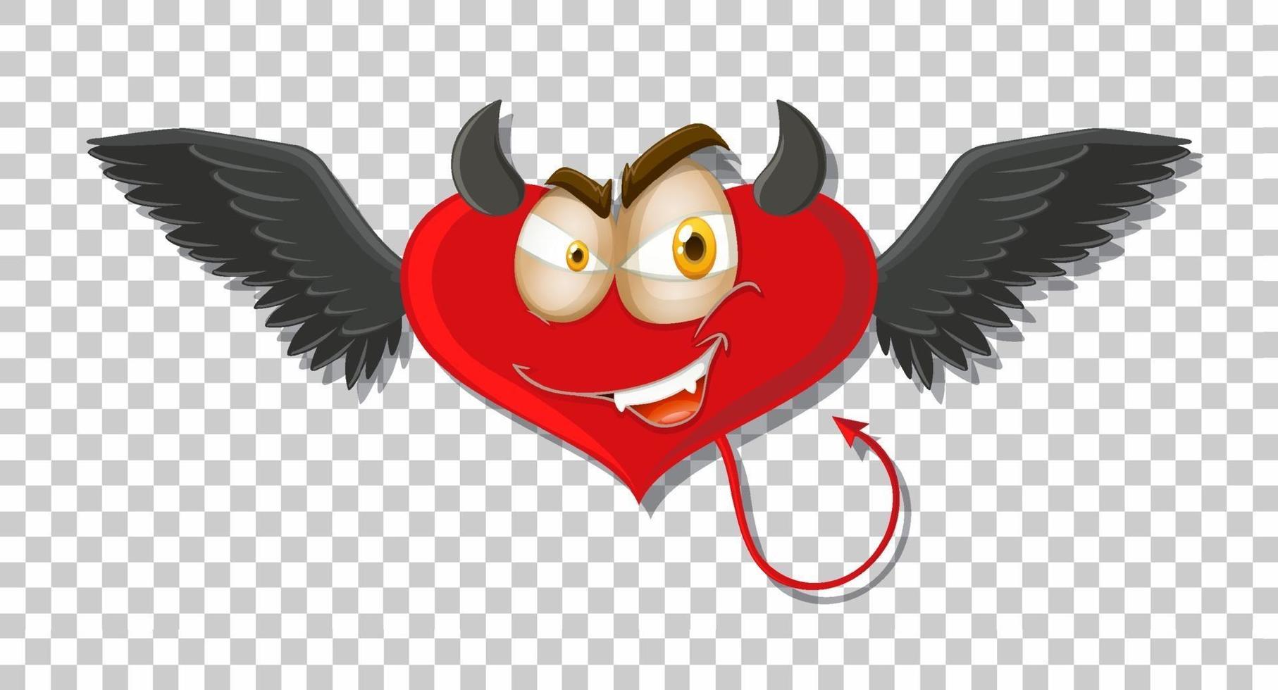 Heart shape devil with facial expression vector