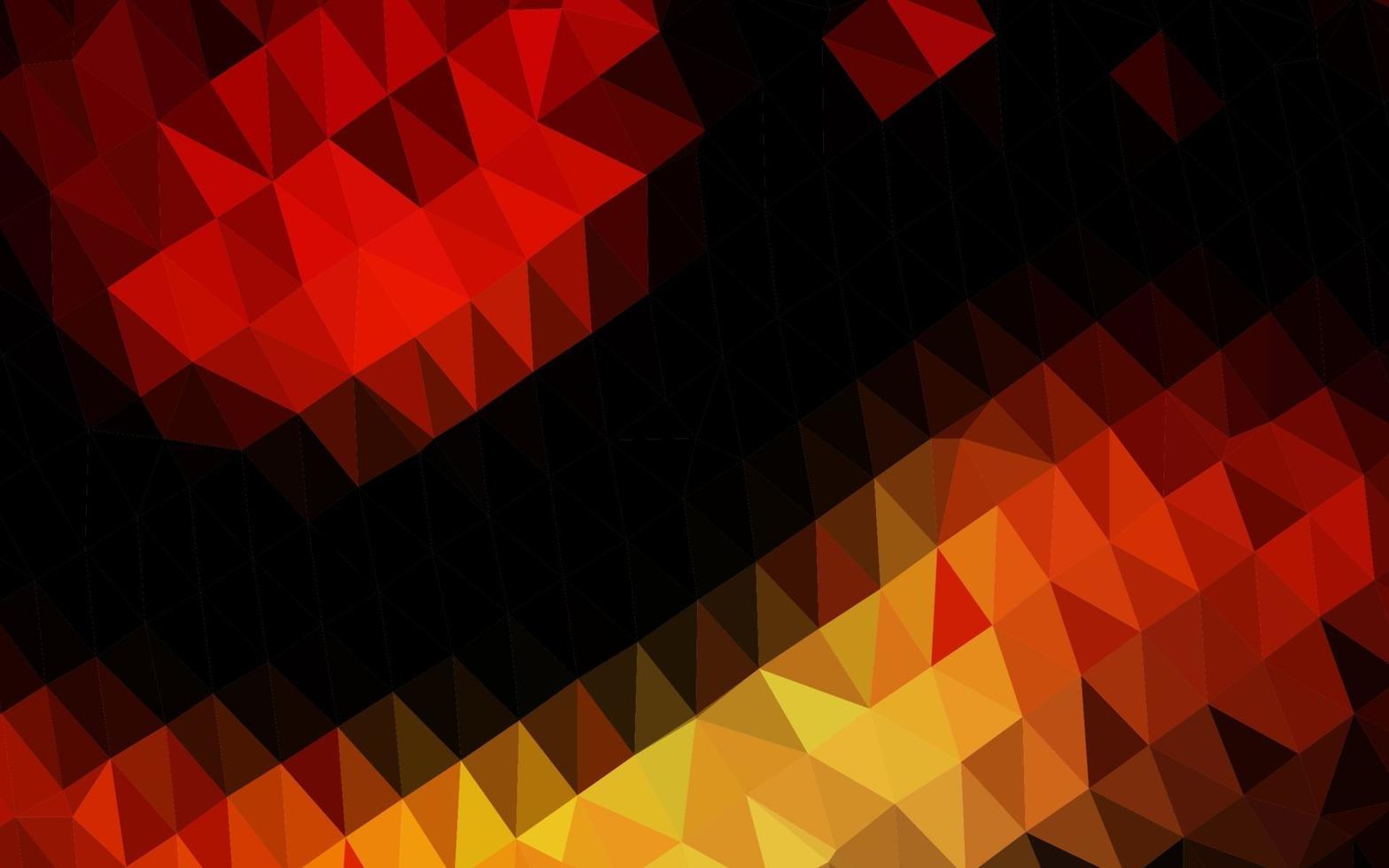 Dark Red, Yellow vector abstract polygonal cover.