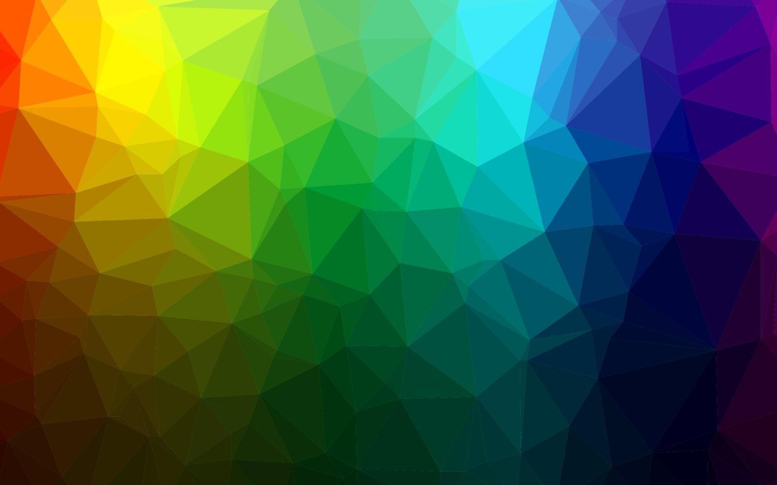 Dark Multicolor, Rainbow vector shining triangular background.