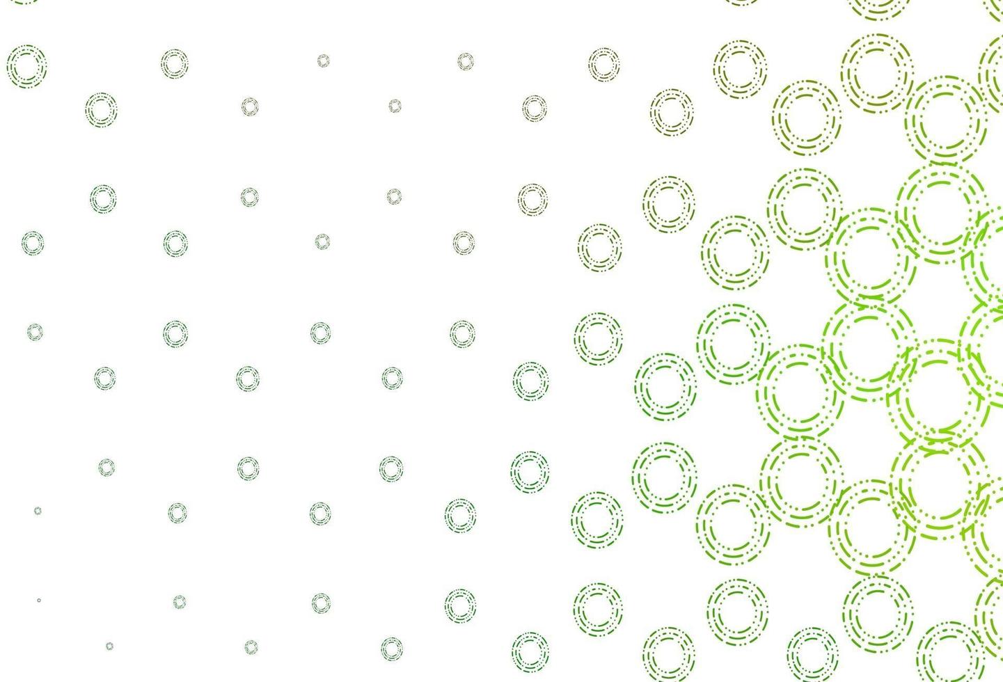 Fondo de vector verde claro con burbujas.