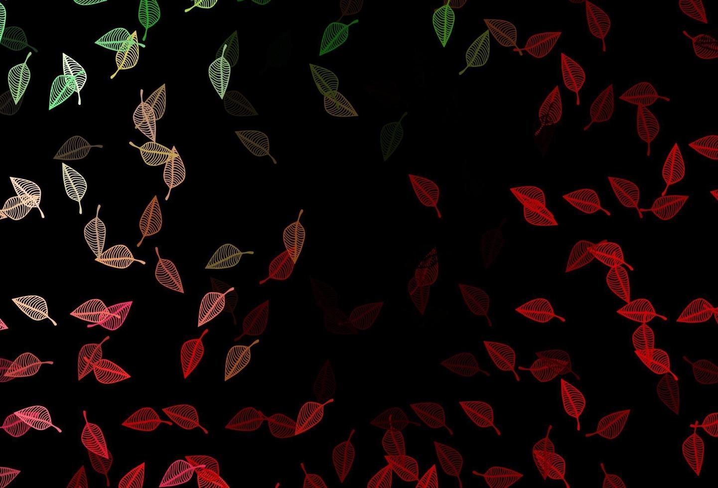 Fondo de doodle de vector verde oscuro, rojo.