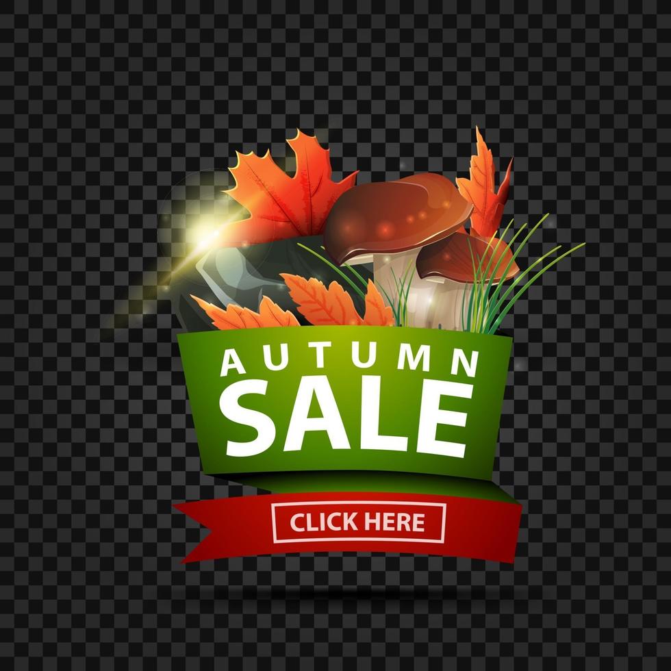 Autumn sale, discount web banner in geometric style vector