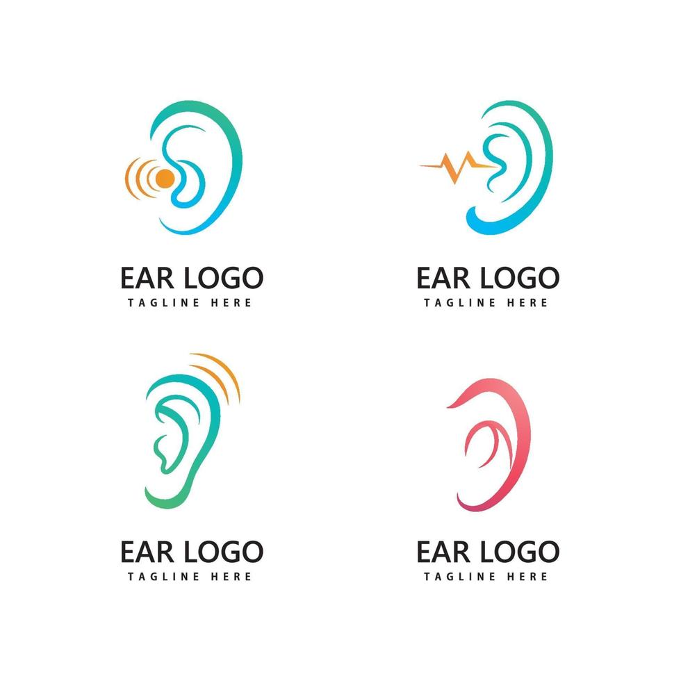 Ear,hearing logo icon vector design