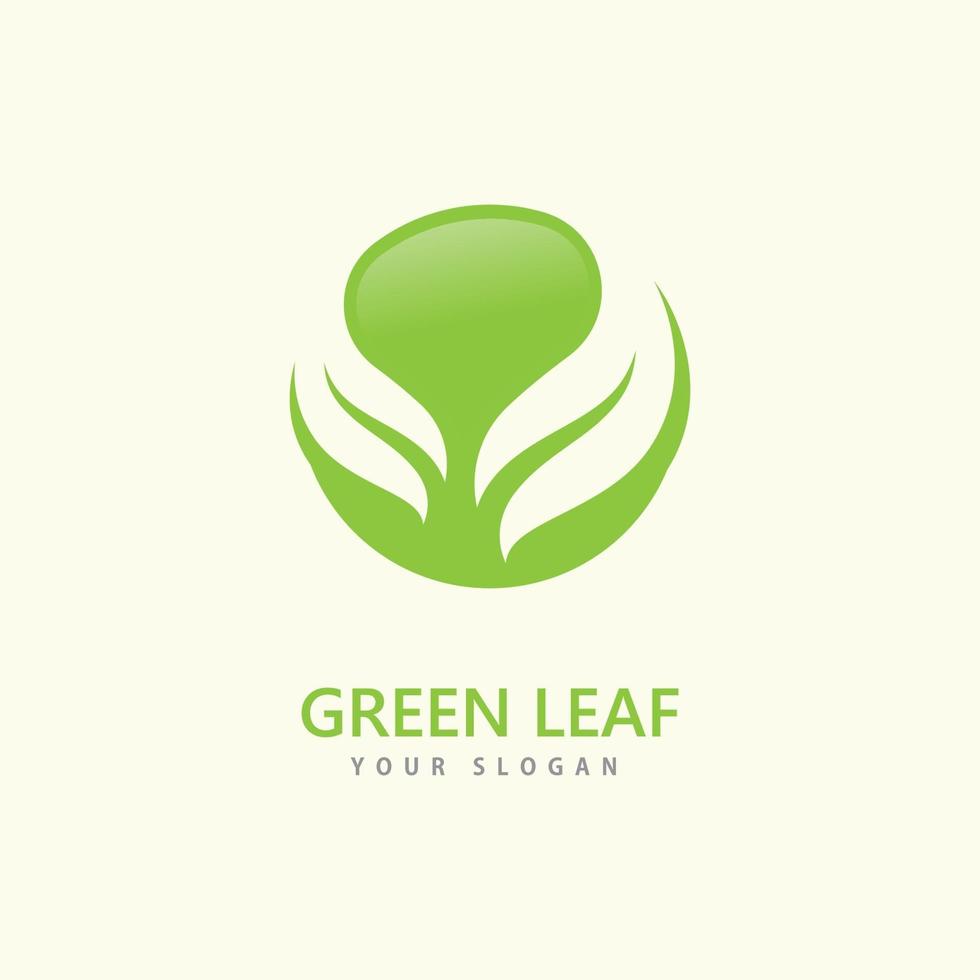 Green leaf logo icon vector template