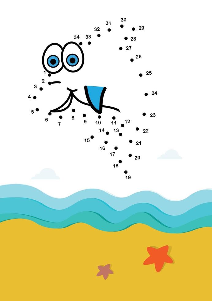 Numbers game education game for children.dolphins jumping on the water vector