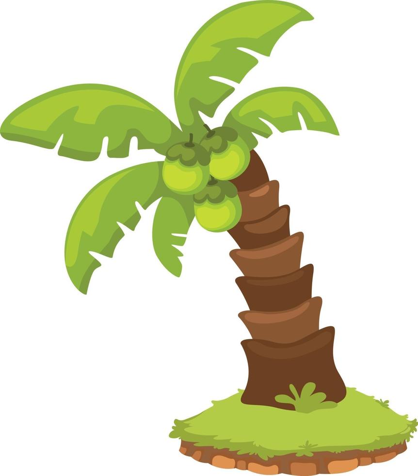 Ilustración de la palmera de coco aislada en el vector de fondo blanco