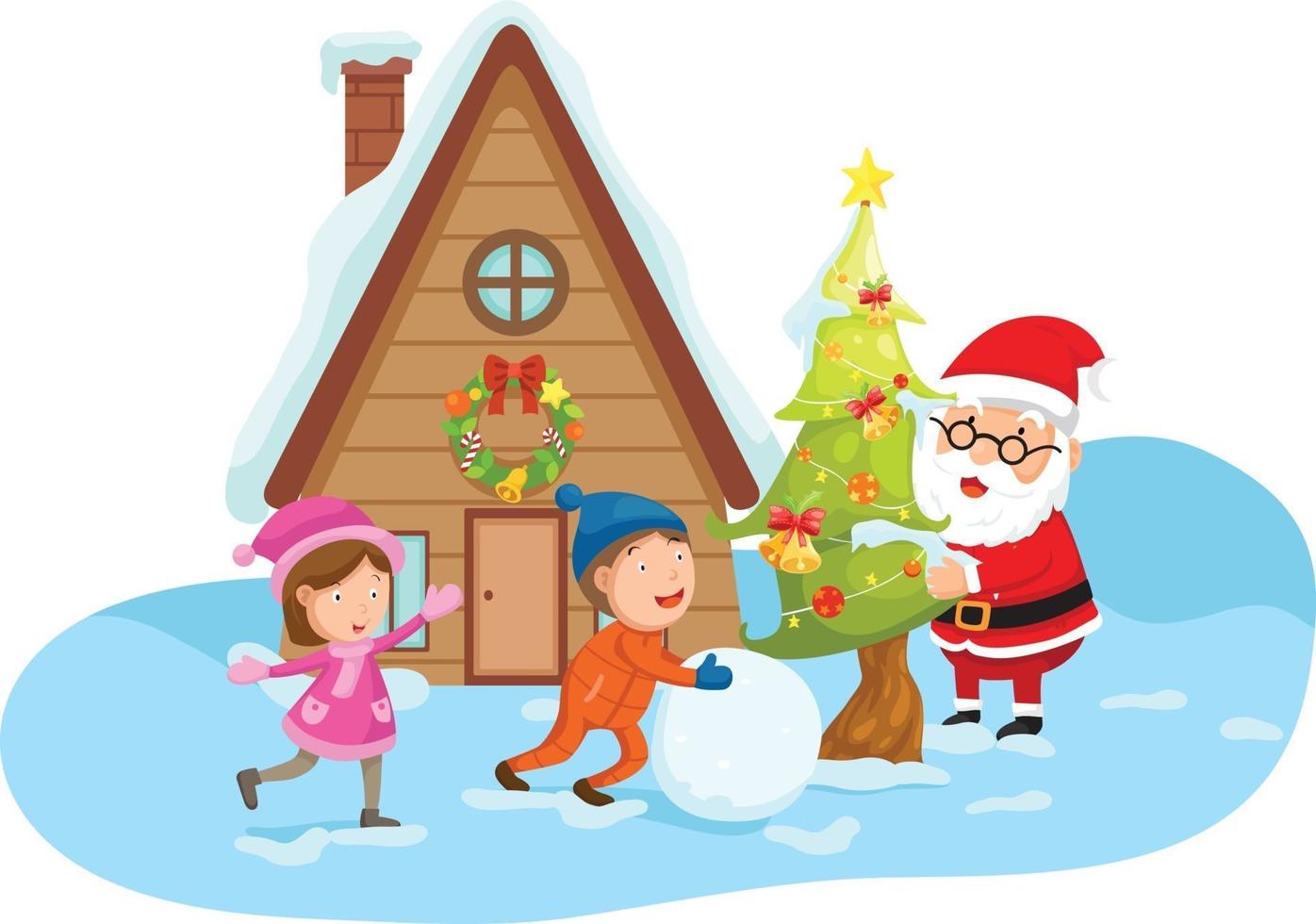 illustration of santa claus happy new year and merry christmas.vector vector