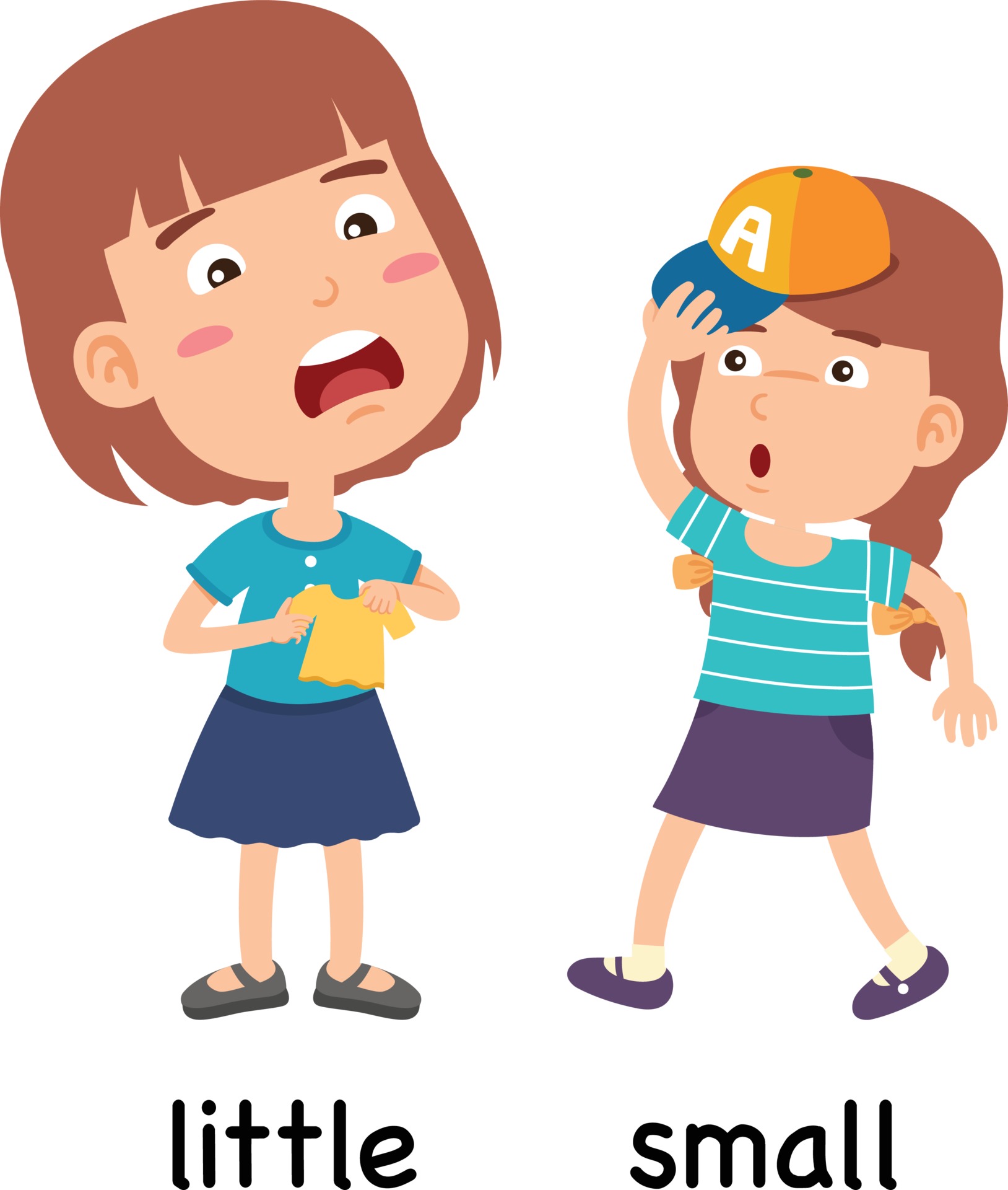synonyms-adjectives-little-and-small-vector-illustration-3276049-vector