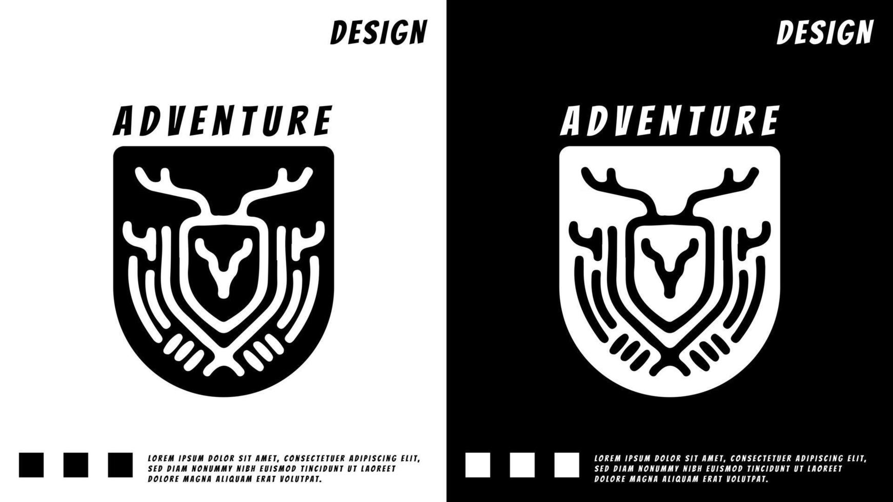 hipster deer adventure logo, illustration for t-shirt, poster, sticker vector