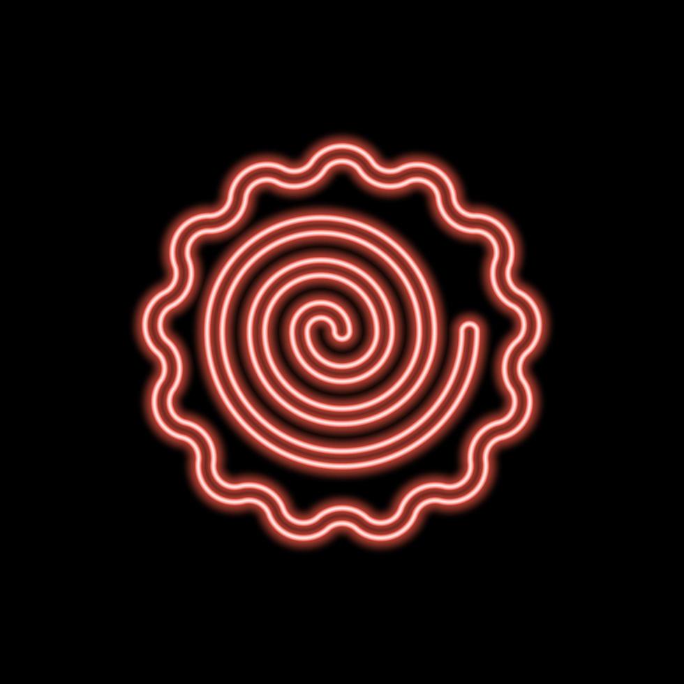 Narutomaki or kamaboko surimi vector outline icon neon color in black