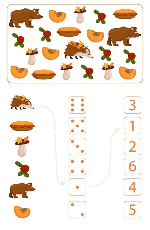 Worksheet for studying mathematics and numeracy on the topic of autumn  3276509 Vector Art at Vecteezy