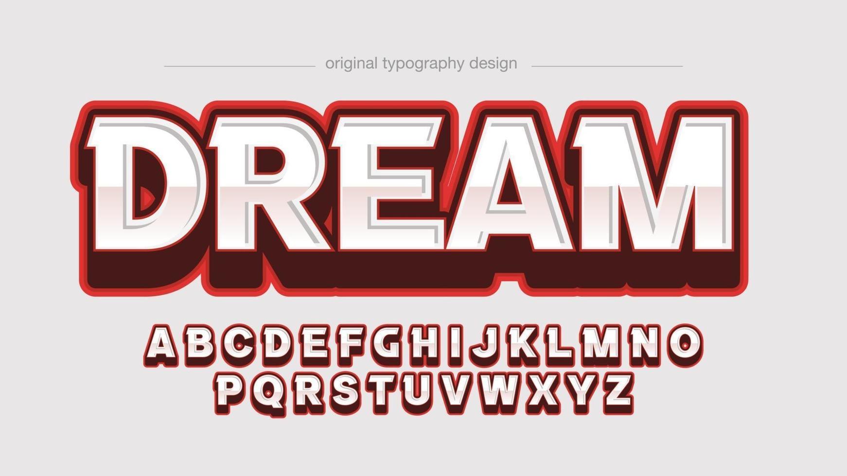 Red modern 3d gaming sports typography vector