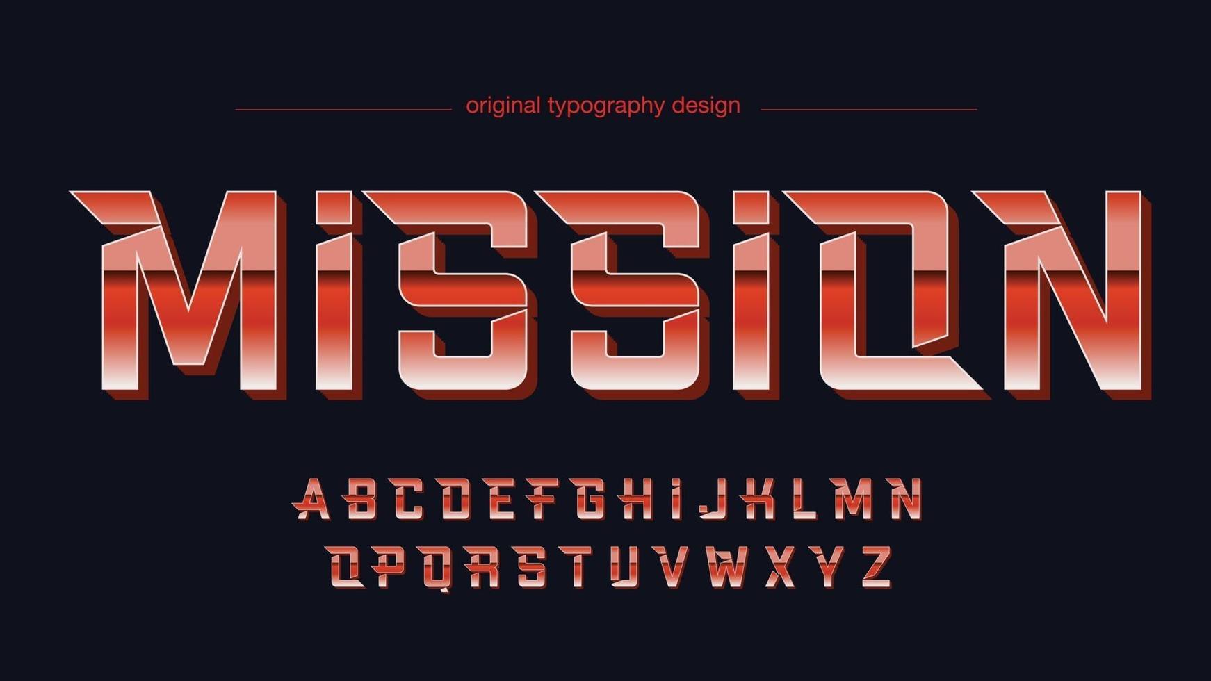 tipografía de cromo futurista rojo vector