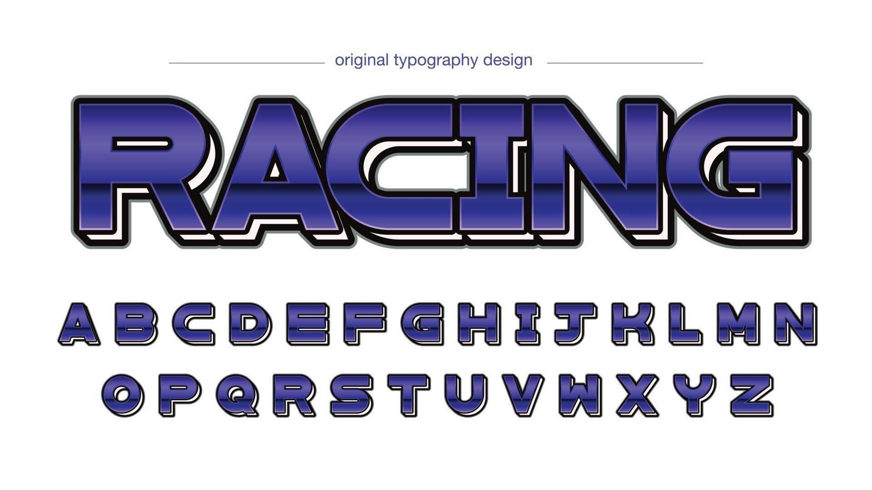 tipografía futurista 3d metálico púrpura vector