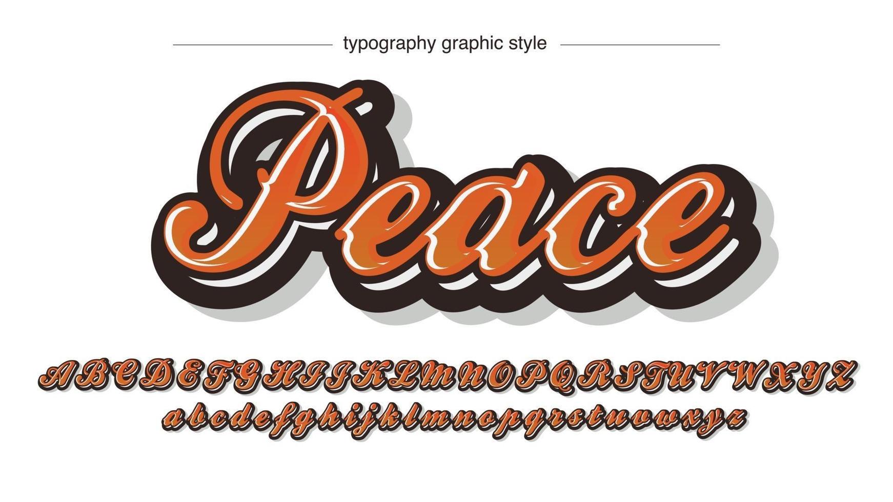 Orange bold modern graffiti brush typography vector