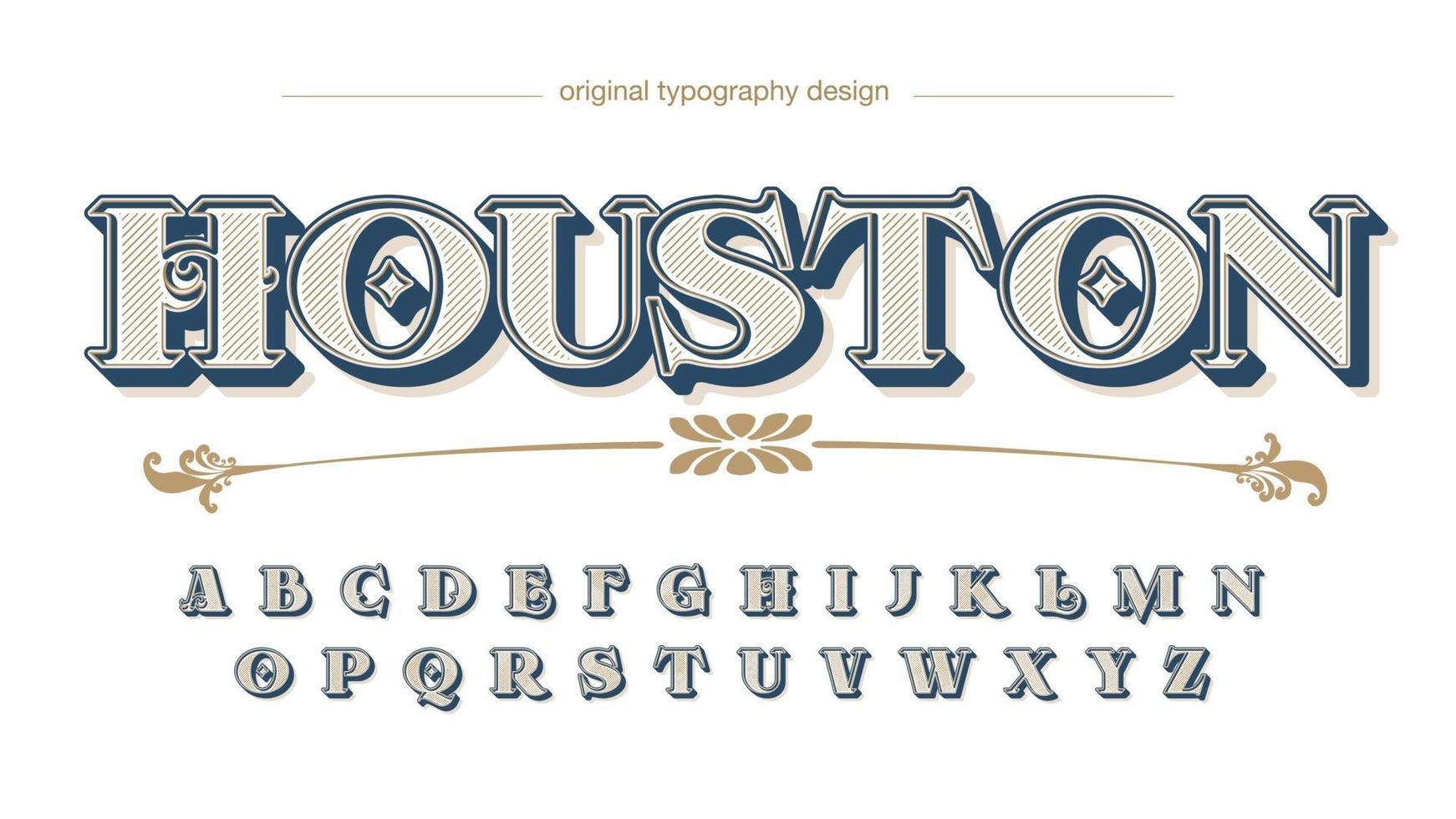 tipografía ornamental retro vintage vector