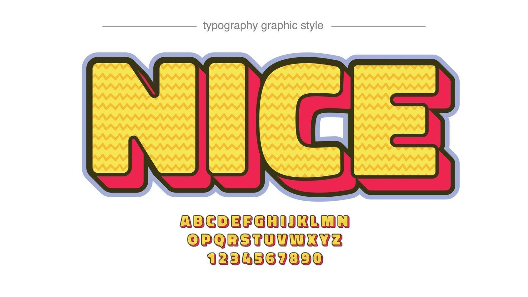 Yellow and orange modern cartoon pattern typography vector
