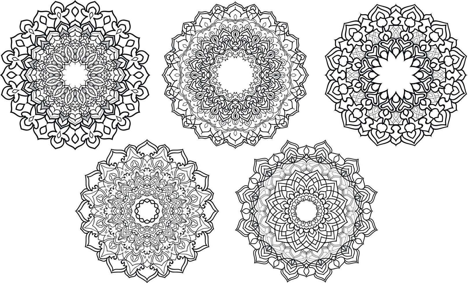 vector de colección de mandala gratis. conjunto de flores circulares mandala