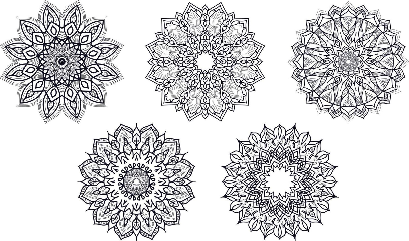 Mandala Collection .Circular Flower set Mandala vector