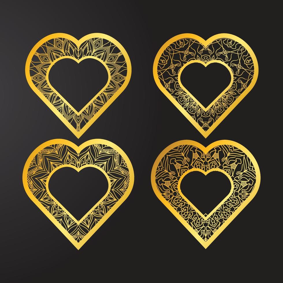 conjunto de marco de amor brillante colección de corazón de vector libre